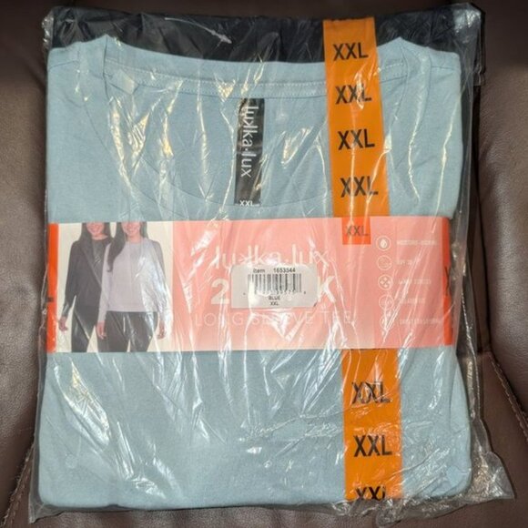 NEW 2 Pack Set of Lukka Lux Long Sleeve Active UPF 30 Stretch Top Shirts Tees 18 - Picture 2 of 6